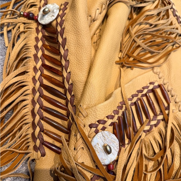 Fringed tan leather rusty dorr Jacket - Picture 8 of 15